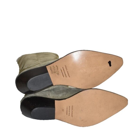 New! Isabel Marant Denvee 40MM Suede Tall Western Boot Tan Taupe Size 39 9 DD477 - Picture 6 of 6